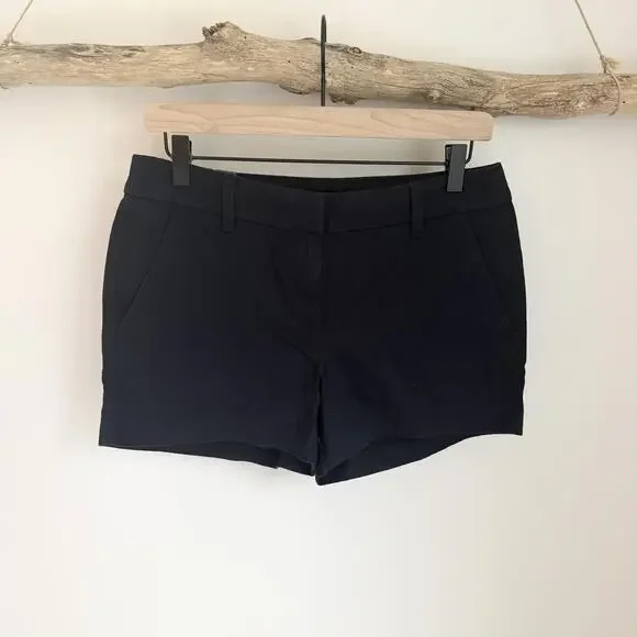 J. Crew Chic Black Tailored Chino Shorts - Size 4 - Picture 2 of 9